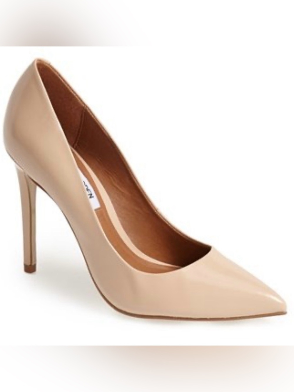 Steve Madden Nude Patent Pointed-Toe Stiletto Proto Pump